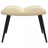 krémfehér bársony pihenőszék lábtartóval