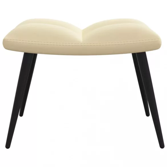 krémfehér bársony pihenőszék lábtartóval