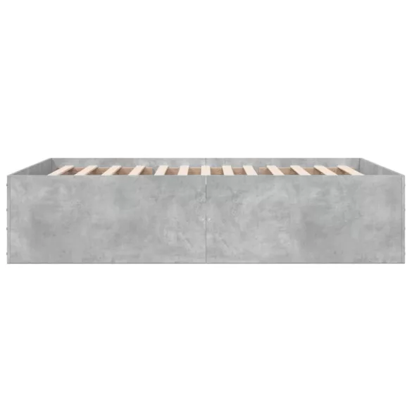 betonszürke szerelt fa ágykeret 135 x 190 cm