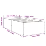 fekete szerelt fa ágykeret 100 x 200 cm