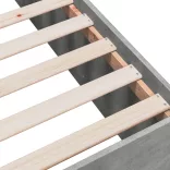 betonszürke szerelt fa ágykeret 100 x 200 cm