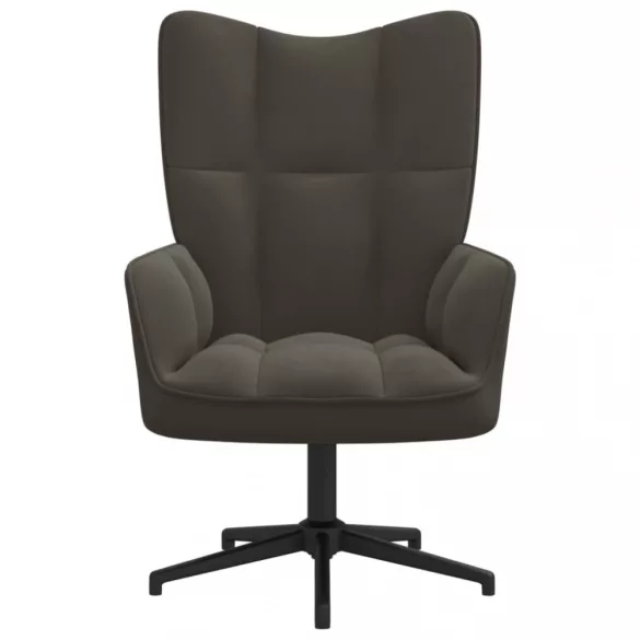 sötétszürke bársony pihenőfotel