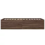 barna tölgyszínű szerelt fa ágykeret 90 x 190 cm