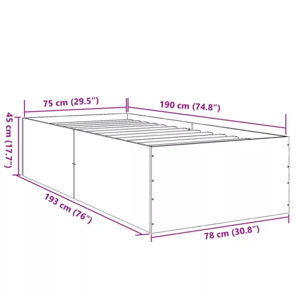 fehér szerelt fa ágykeret 75 x 190 cm