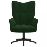 sötétzöld bársony pihenőfotel