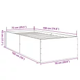 fekete szerelt fa ágykeret 75 x 190 cm