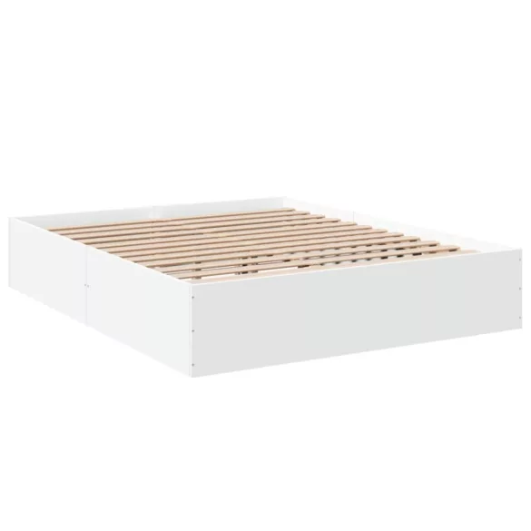 fehér szerelt fa ágykeret 150 x 200 cm