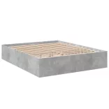 betonszürke szerelt fa ágykeret 150 x 200 cm