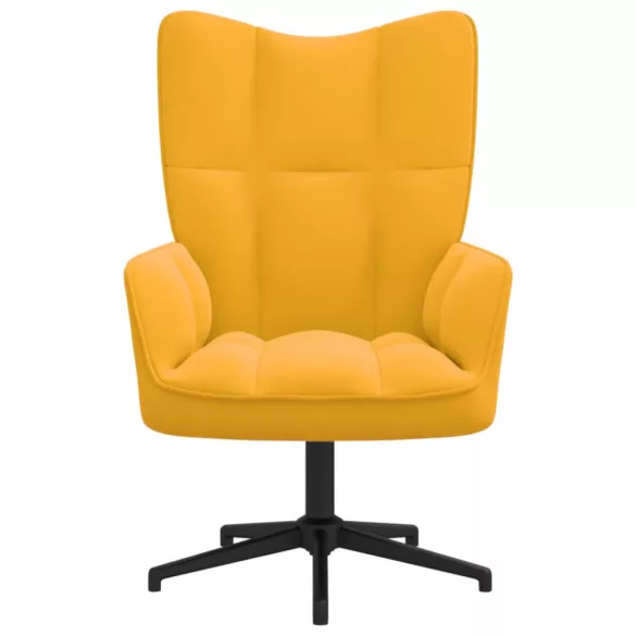 mustársárga bársony pihenőfotel