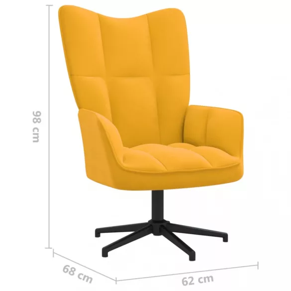 mustársárga bársony pihenőfotel