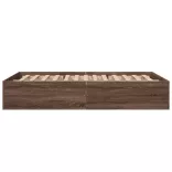 barna tölgyszínű szerelt fa ágykeret 135 x 190 cm