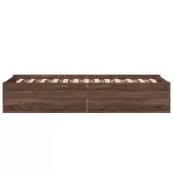 barna tölgyszínű szerelt fa ágykeret 90 x 200 cm