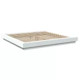 fehér szerelt fa ágykeret LED-del 200 x 200 cm