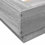 szürke sonoma színű szerelt fa ágykeret LED-del 200x200 cm