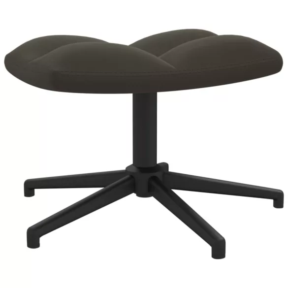 sötétszürke bársony pihenőfotel lábtartóval