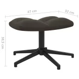 sötétszürke bársony pihenőfotel lábtartóval