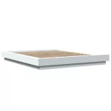 fehér szerelt fa ágykeret LED-világítással 160 x 200 cm