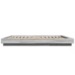 szürke sonoma színű szerelt fa ágykeret LED-del 160 x 200 cm
