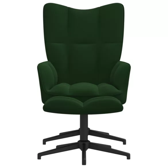 sötétzöld bársony pihenőszék lábtartóval