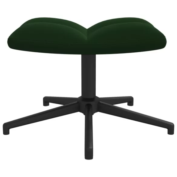 sötétzöld bársony pihenőszék lábtartóval