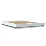 fehér szerelt fa ágykeret LED-világítással 150 x 200 cm