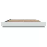 fehér szerelt fa ágykeret LED-világítással 150 x 200 cm