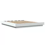 fehér szerelt fa ágykeret LED-világítással 150 x 200 cm