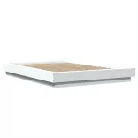 fehér szerelt fa ágykeret LED-világítással 140 x 200 cm