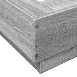 szürke sonoma színű szerelt fa ágykeret LED-del 90 x 200 cm