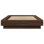 barna tölgyszínű szerelt fa ágykeret LED-del 90 x 200 cm