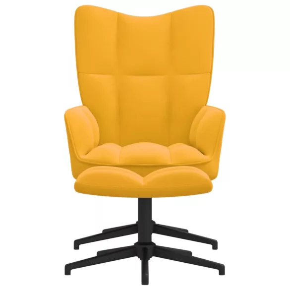 mustársárga bársony pihenőszék lábtartóval