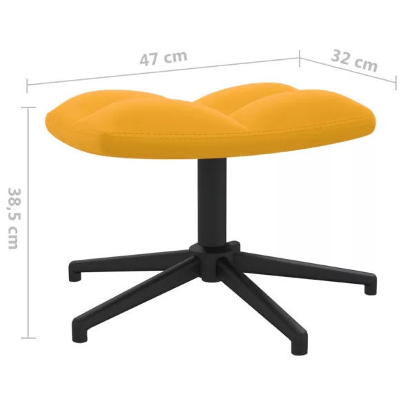 mustársárga bársony pihenőszék lábtartóval