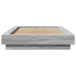 szürke sonoma színű szerelt fa ágykeret LED-del 75x190 cm