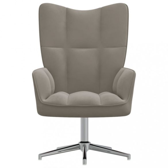 világosszürke bársony pihenőfotel