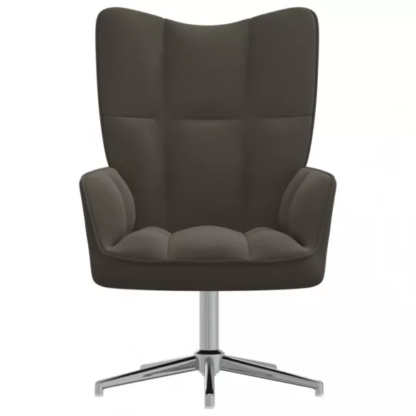 sötétszürke bársony pihenőfotel