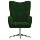 sötétzöld bársony pihenőfotel