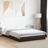 fekete szerelt fa ágykeret 120 x 190 cm