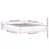 betonszürke szerelt fa ágykeret 120 x 190 cm