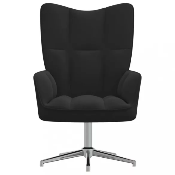 fekete bársony pihenőfotel