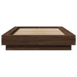 barna tölgyszínű szerelt fa ágykeret 90 x 190 cm