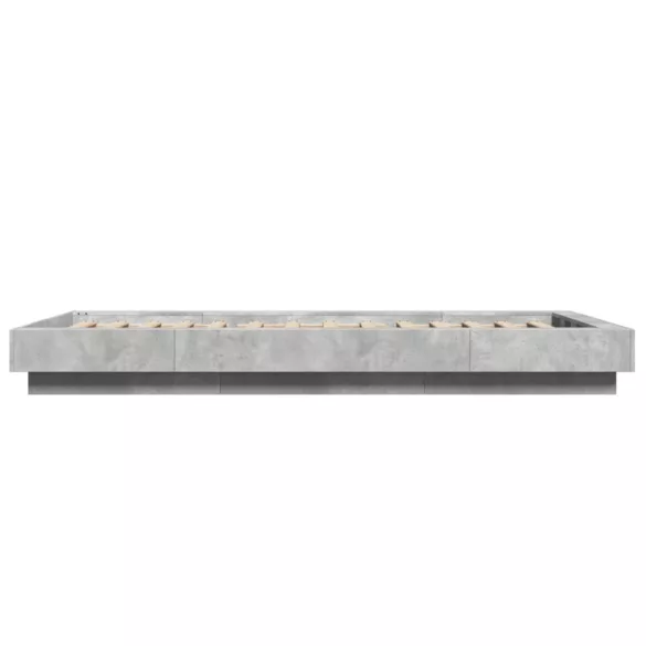 betonszürke szerelt fa ágykeret 75 x 190 cm