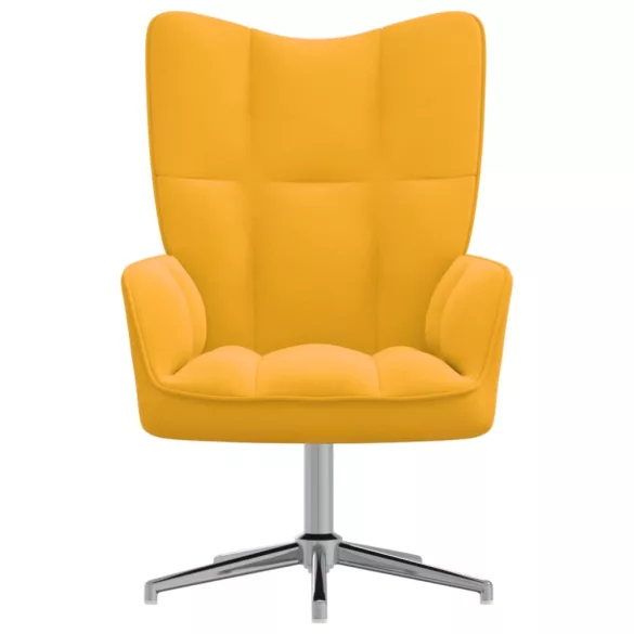 mustársárga bársony pihenőfotel