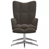 sötétszürke bársony pihenőfotel lábtartóval