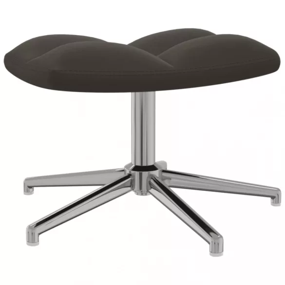 sötétszürke bársony pihenőfotel lábtartóval