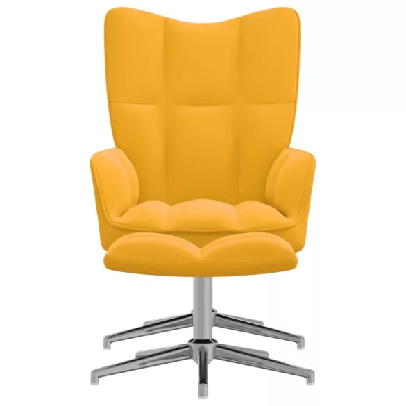 mustársárga bársony pihenőszék lábtartóval