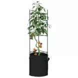 4 db acél és polipropilén paradicsomketrec növényzsákkal 116 cm