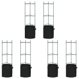 6 db acél és polipropilén paradicsomketrec növényzsákkal 116 cm