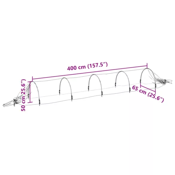 2 db üvegszál és PP háló alagút 1,5 x 5 m