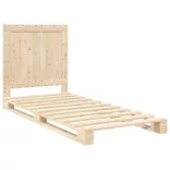tömör fenyőfa ágykeret fejtámlával 90 x 200 cm