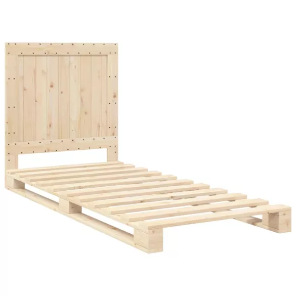 tömör fenyőfa ágykeret fejtámlával 90 x 200 cm